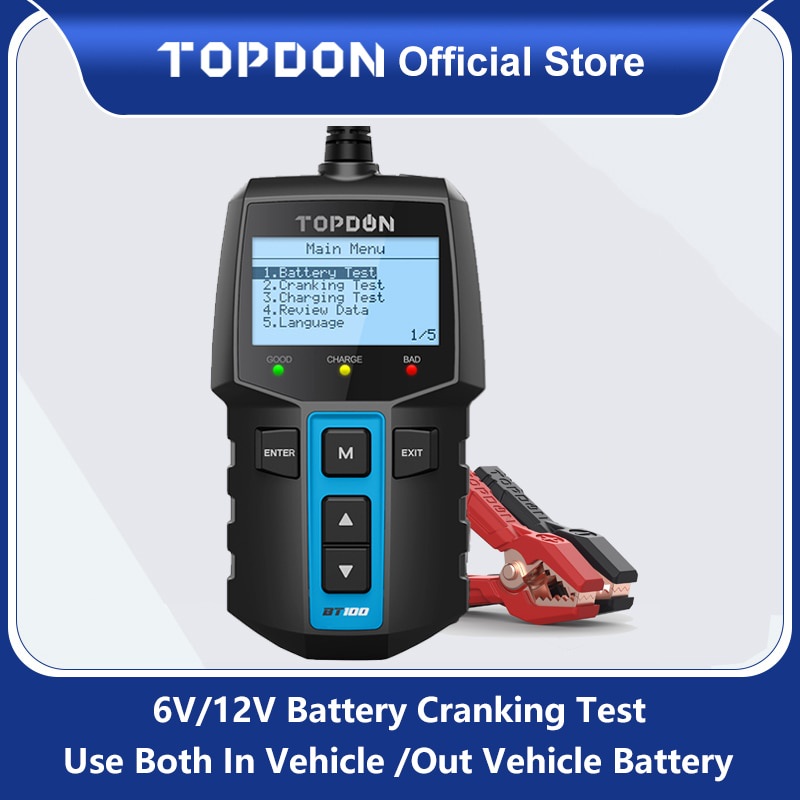 Jual PREORDER TOPDON BT100 Car Battery Tester Charger Analyzer 12V