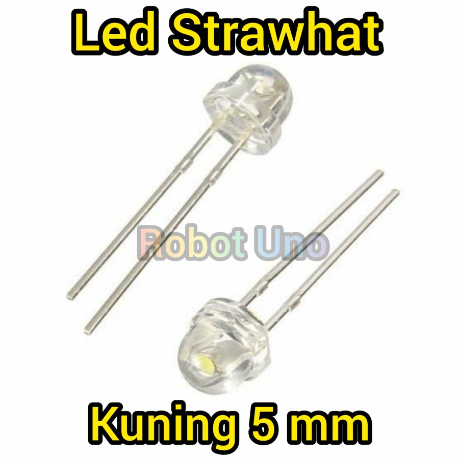 Jual LED Strawhat 5mm Kuning Straw Hat X10Pcs Shopee Indonesia