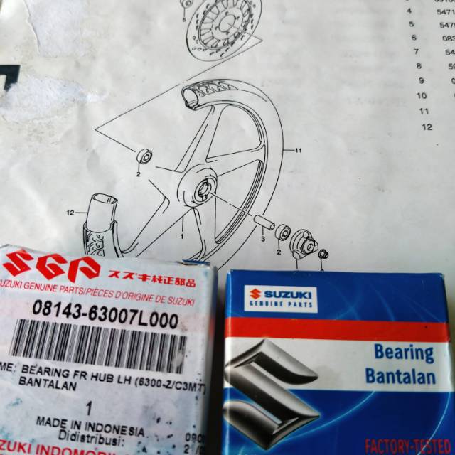 Jual Bearing Laher Roda Depan Set Speedo Suzuki Satria Lumba Kotak Hiu