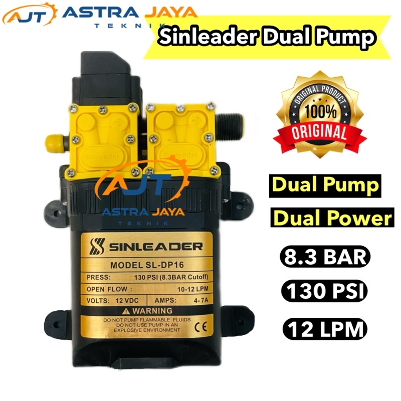 Jual POMPA DC 12V DOUBLE PUMP MOTOR 130PSI ORIGINAL SINLEADER HIGH