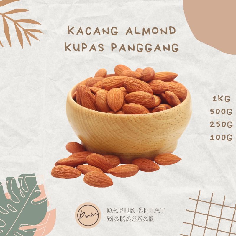 Jual Kacang Almond Panggang Kg Roasted Kupas Cod Asi Booster Pelancar