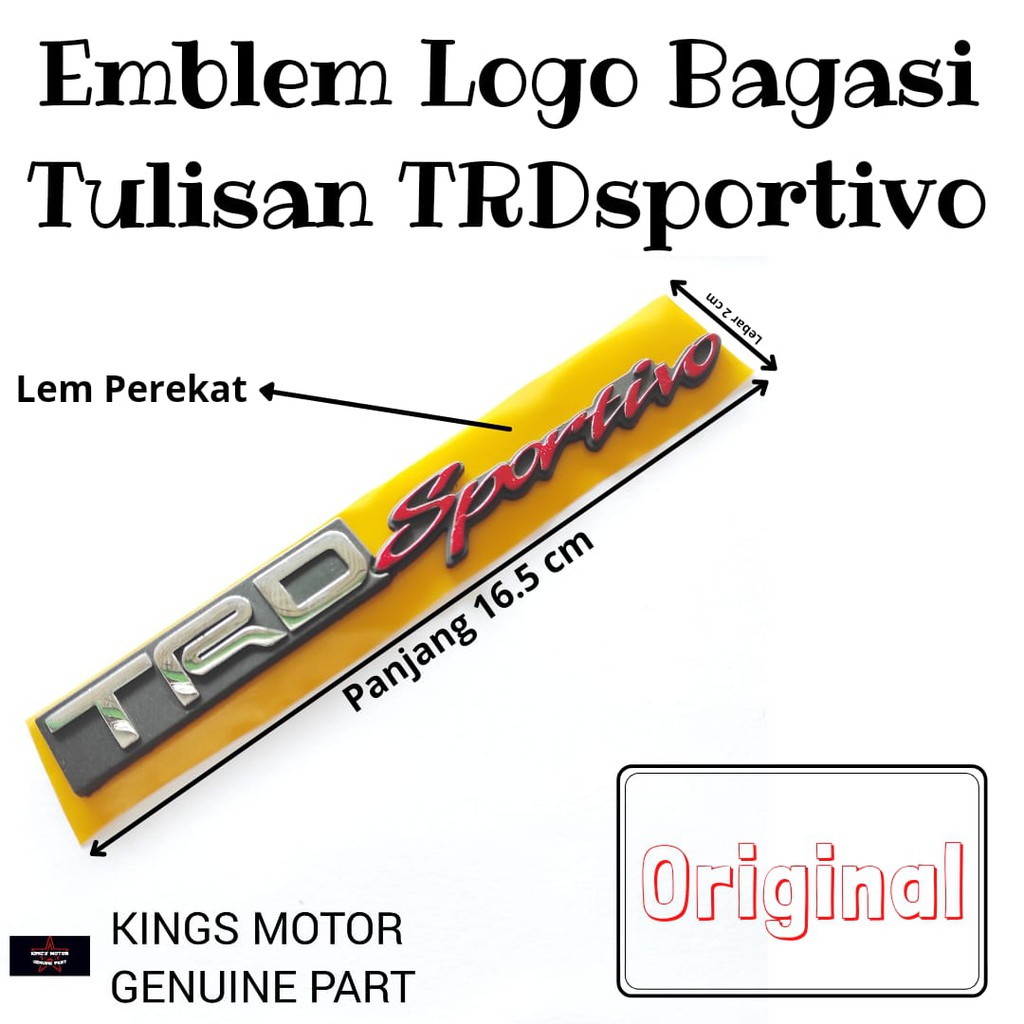 Jual Emblem Bagasi Tulisan Trd Sportivo Original Shopee Indonesia