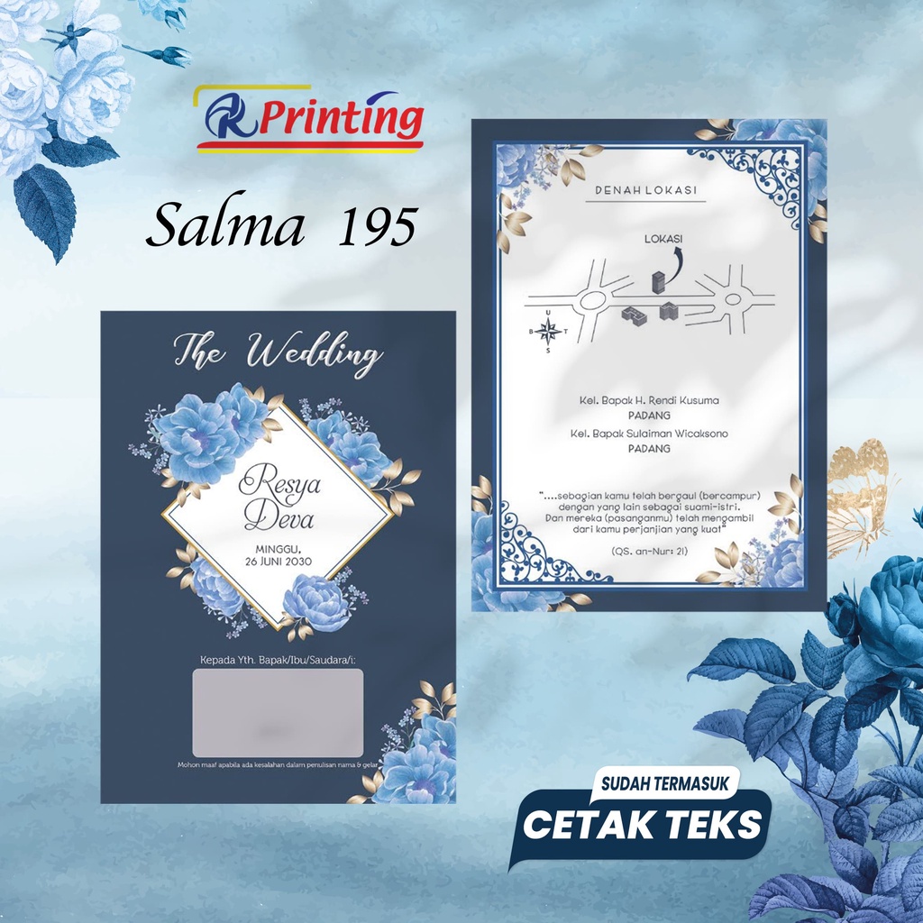 Jual UNDANGAN PERNIKAHAN SALMA BLANGKO UNDANGAN SALMA 192 193 194 195