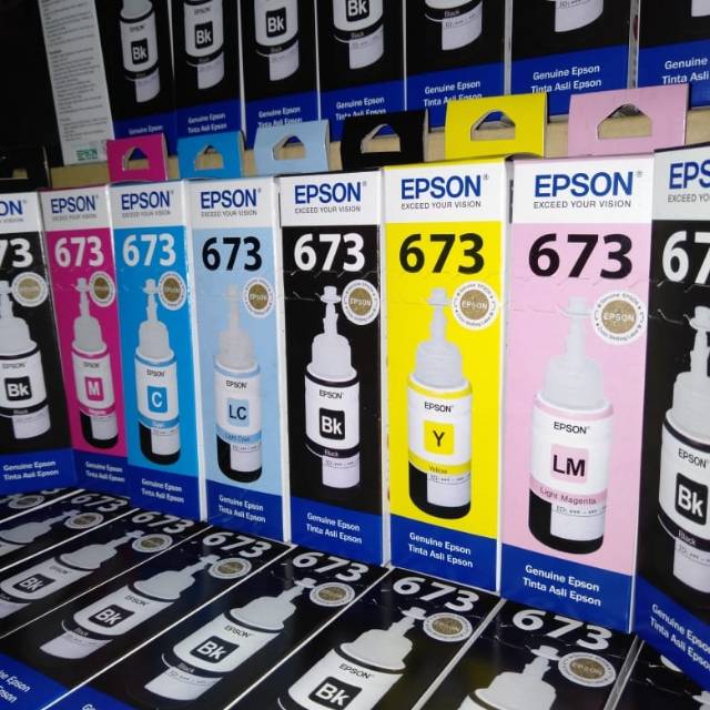 Jual Tinta Printer 673 Full Set 6 Warna Original 70ml Series L800 L805