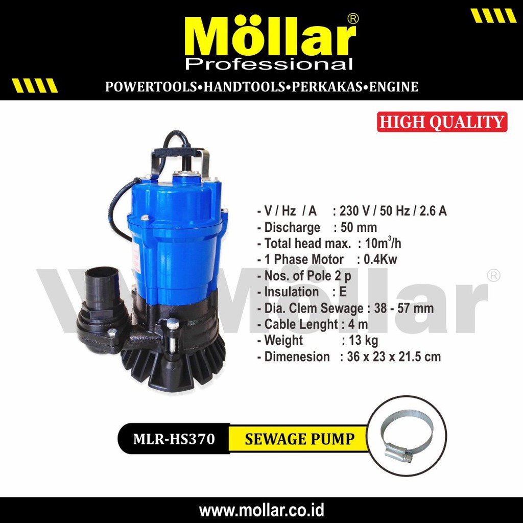 Jual Pompa Celup Air Kotor Mollar Mlr Hs Submersible Sewage Pump