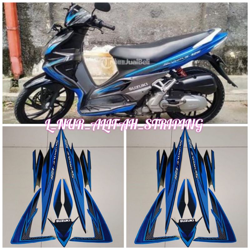 Jual Stiker Striping Lis Les Polet Body Motor Suzuki Skywave Biru