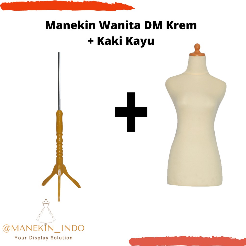 Jual Manekin Wanita Dewasa Kain Dm Krem Tiang Kayu Manekin Wanita