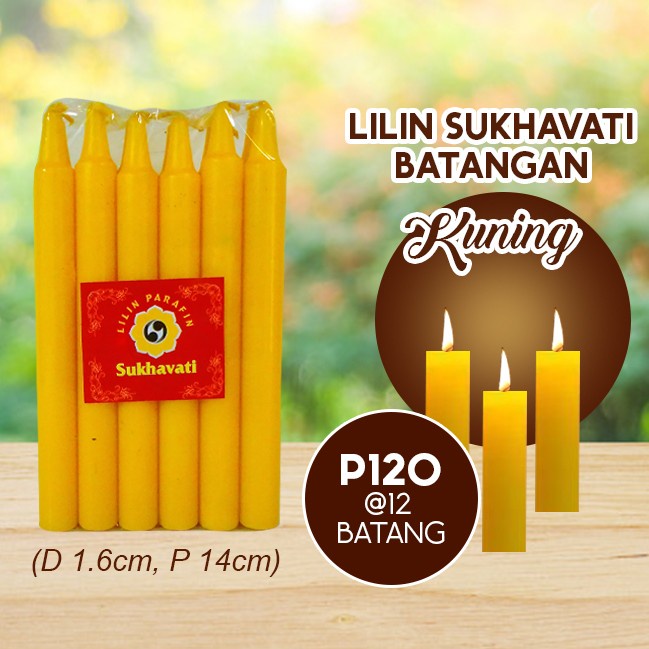 Jual Lilin Batang Sembahyang Sukhavati P Kuning Shopee Indonesia