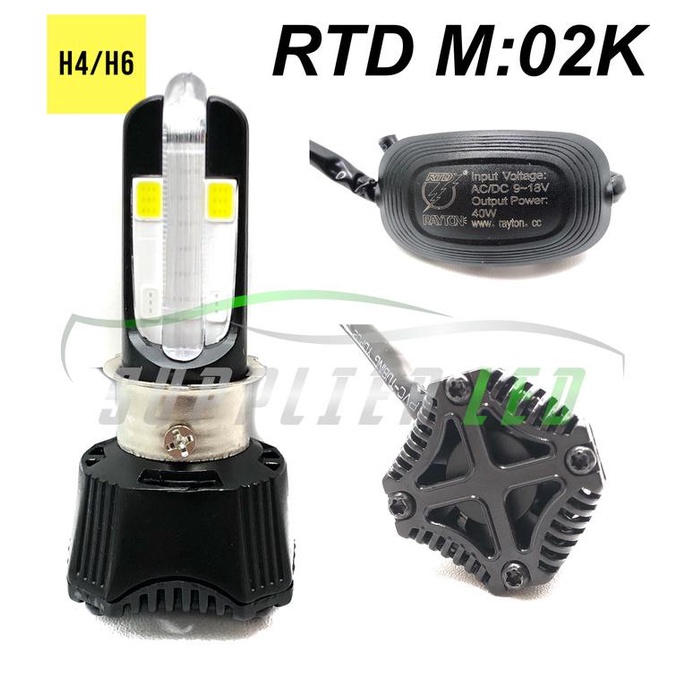 Jual Lampu Utama LED Motor Mobil RTD M02K 4 Sisi 4000 Lumens AC DC