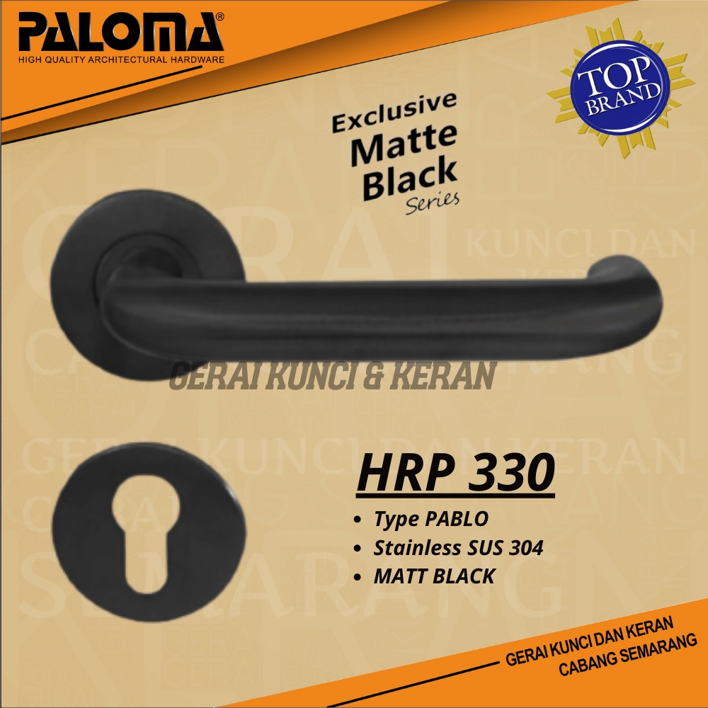 Jual PALOMA HRP 330 LHT PABLO MATTE BLACK SUS 304 Handle Pintu Gagang