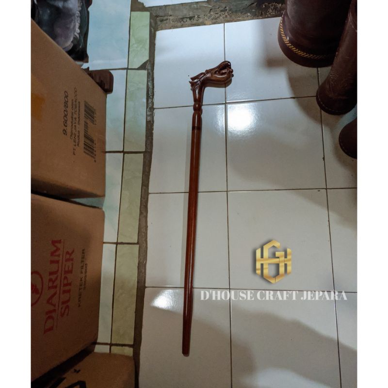 Jual Tongkat Bantu Jalan Model Naga Kayu Jati Panjang Cm Shopee