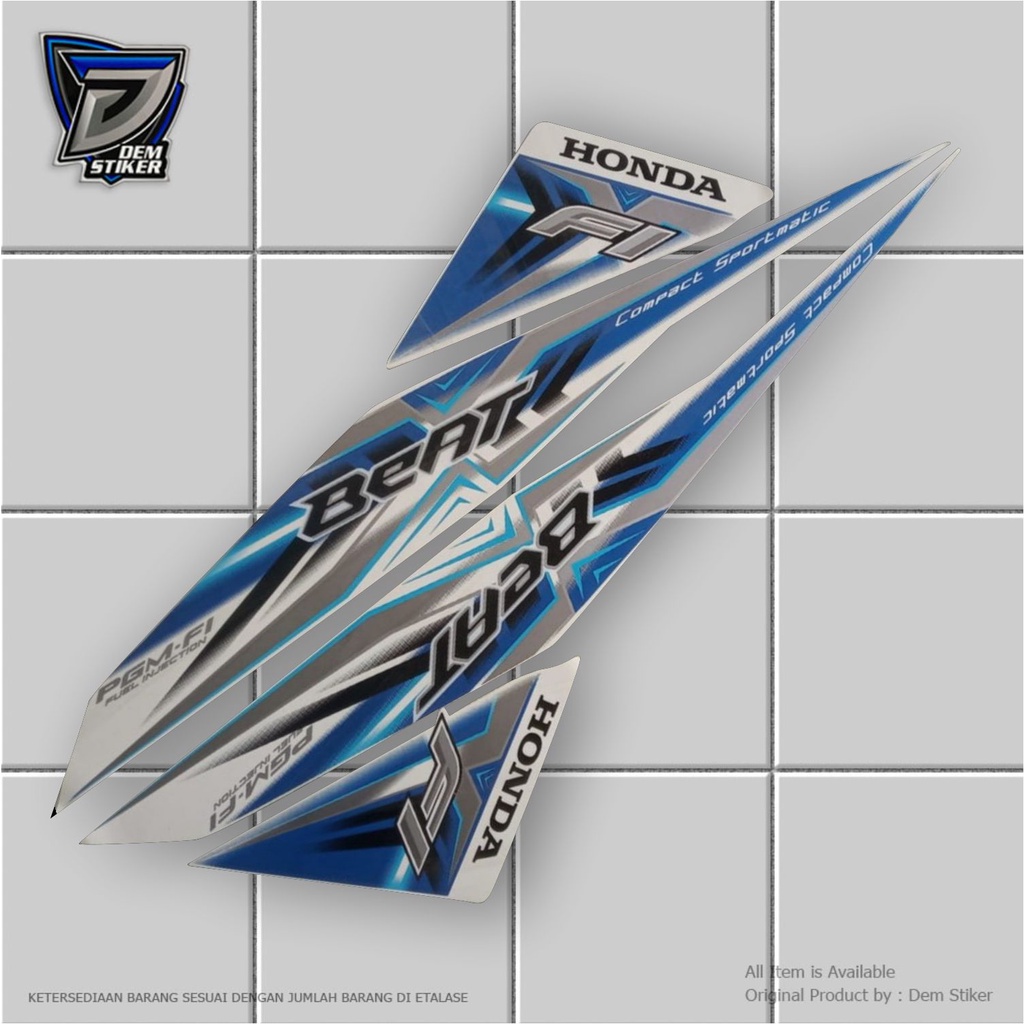 Jual Stiker Striping Honda Beat Fi Putih Biru Shopee Indonesia