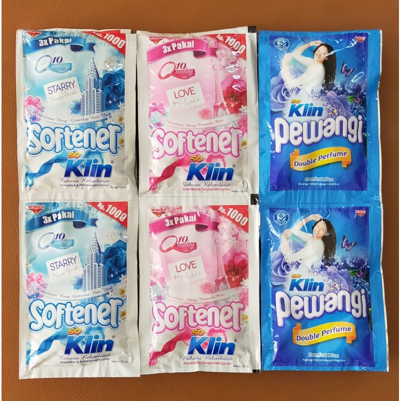 Jual SOKLIN SOFTENER PEWANGI JUMBO 70ML RENCENG ISI 6 SACHET Shopee