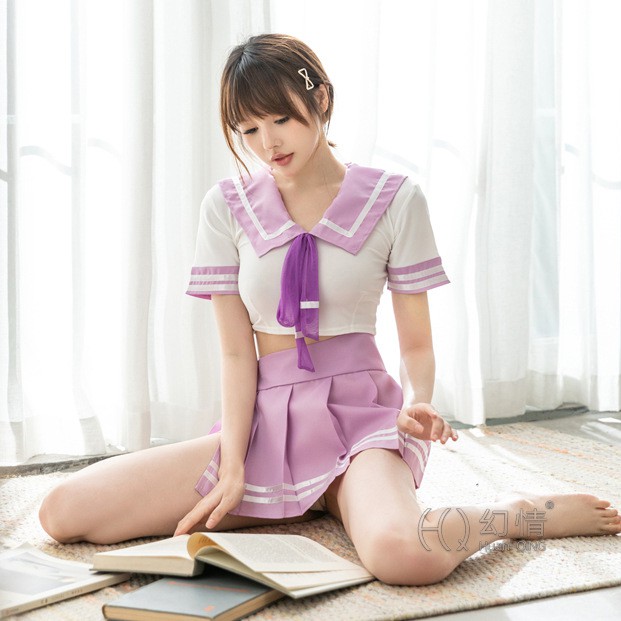 Jual LI 110 Sailor Lingerie Baju Tidur Wanita Ungu Seifuku Seksi Sexy