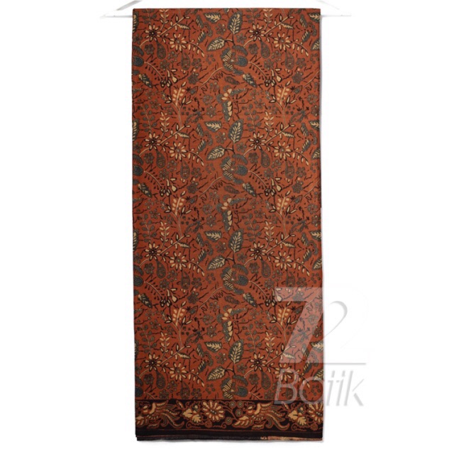 Jual Kain Batik Premium Bahan Katun Motif Kembang Warna Coklat Cokelat