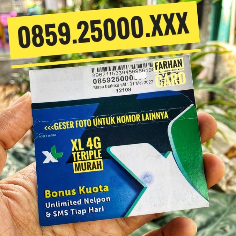 Jual Kartu Perdana Xl Nomor Cantik Xl No Axis Nomer Super Minimalis