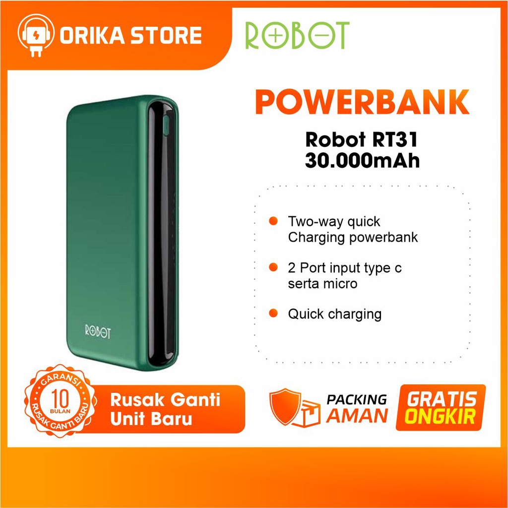 Jual Powerbank Robot Mah Rt A Dual Input Port Type C Micro