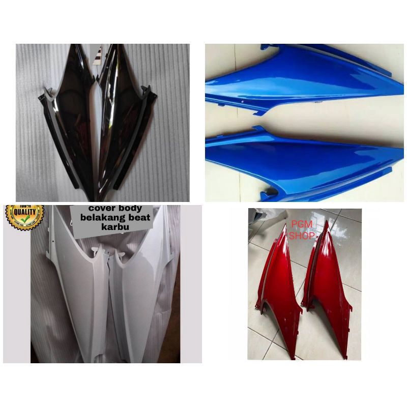 Jual Cover Body Belakang Beat Karbu Hitam Merah Biru Putih Full Set