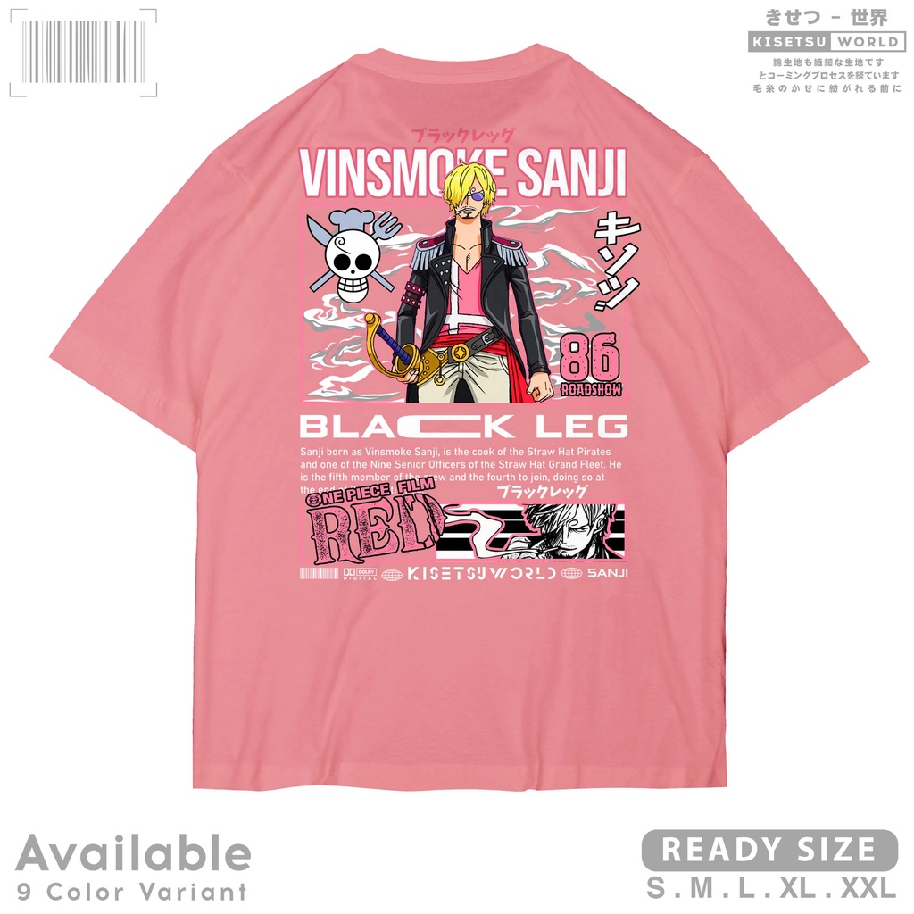 Jual Kaos Anime One Piece Red Film Sanji Vinsmoke Black Leg Baju