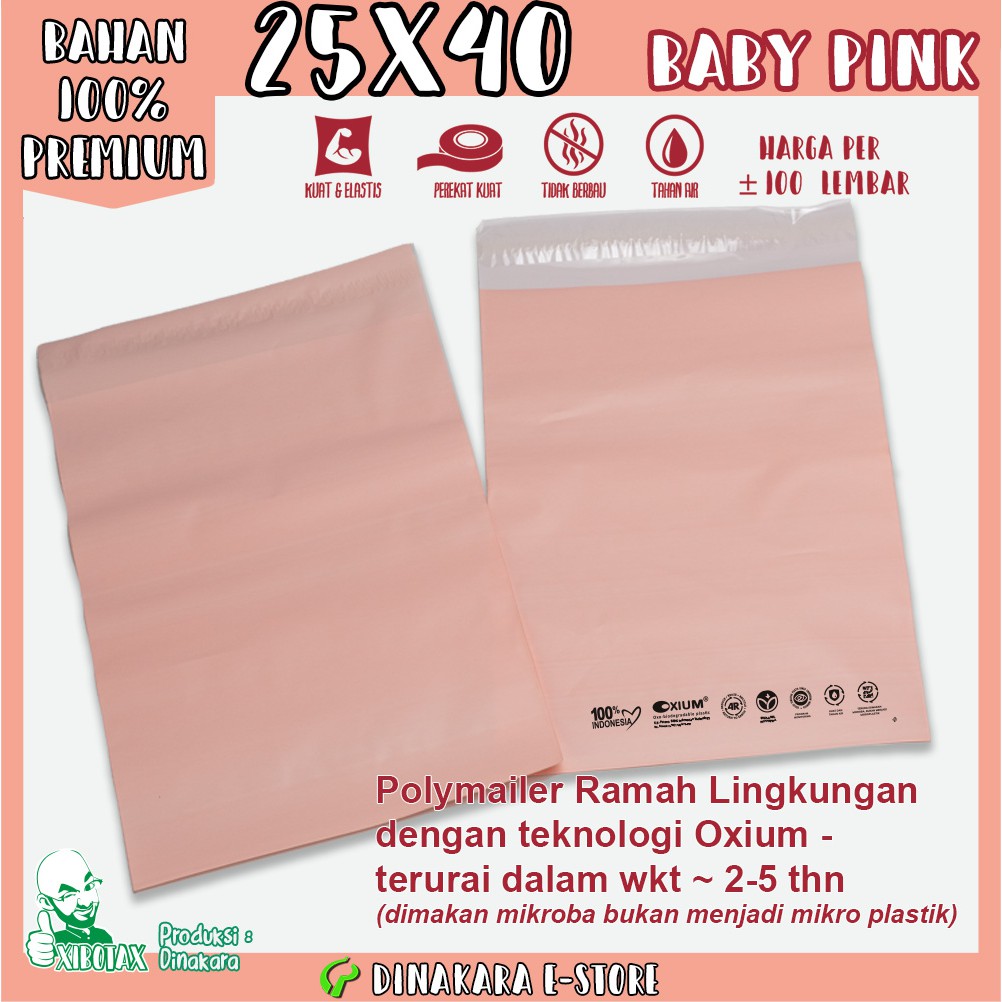 Jual Polymailer Baby Pink X Premium Ramah Lingkungan Isi