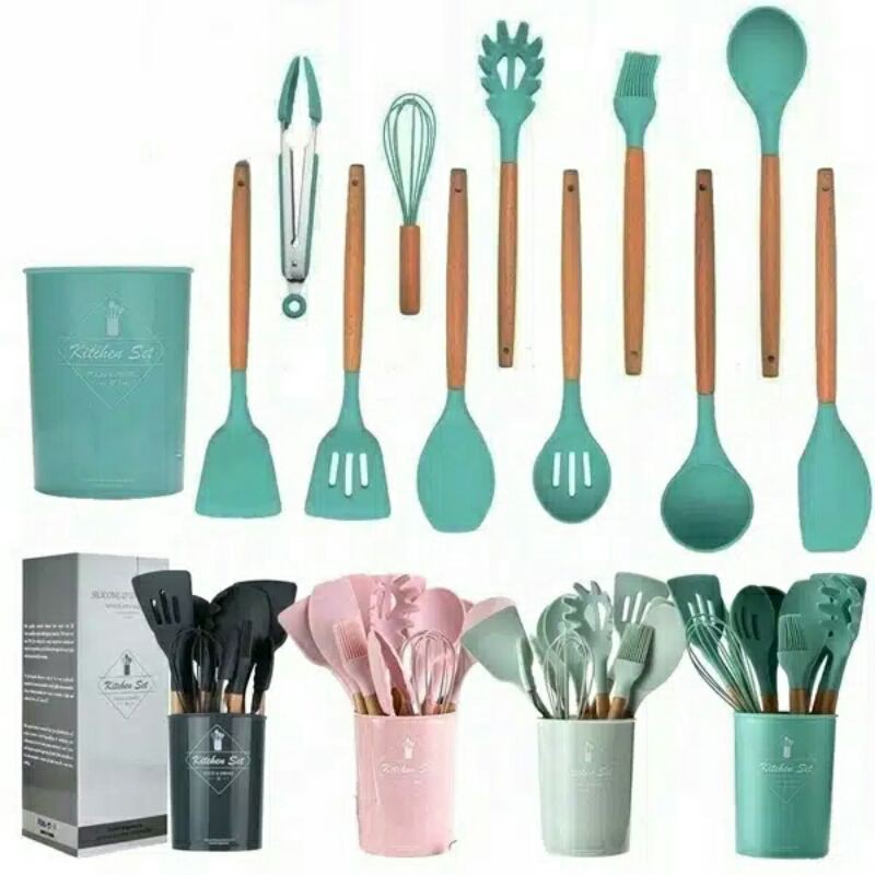 Jual Ready Sutil Silikon Satuan Kitchen Set Spatula Silicon Sendok