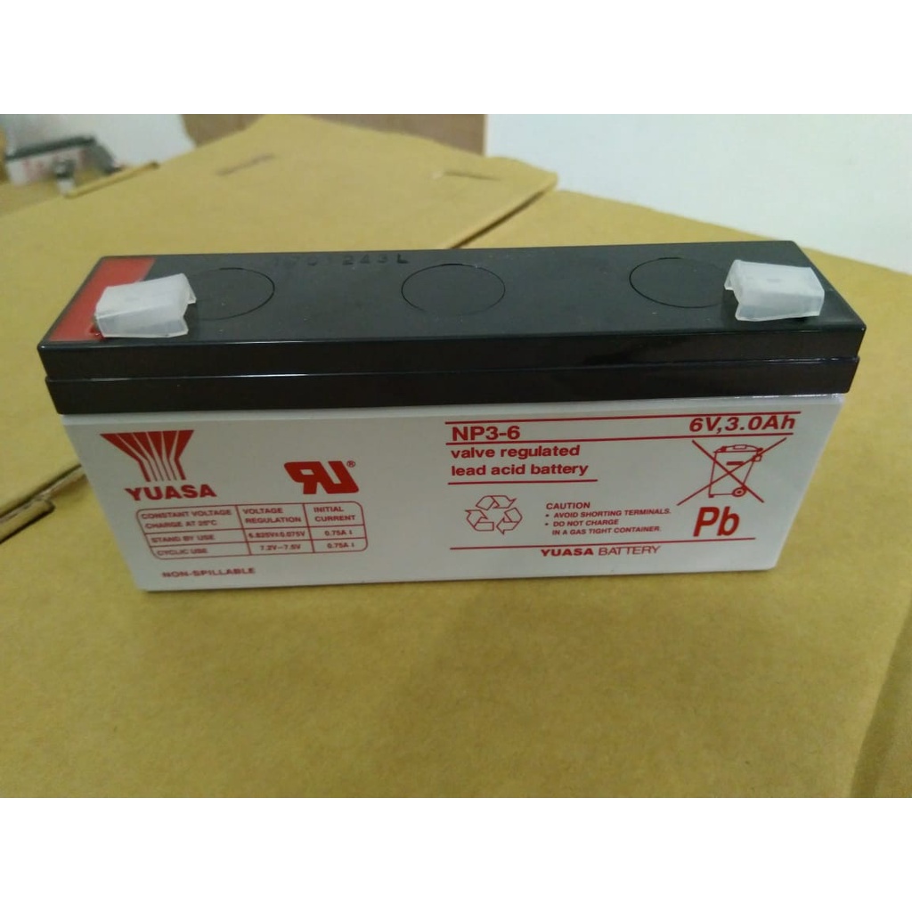 Jual Battery VRLA Aki Kering Baterai Yuasa NP 3 6 3Ah 6 Volt