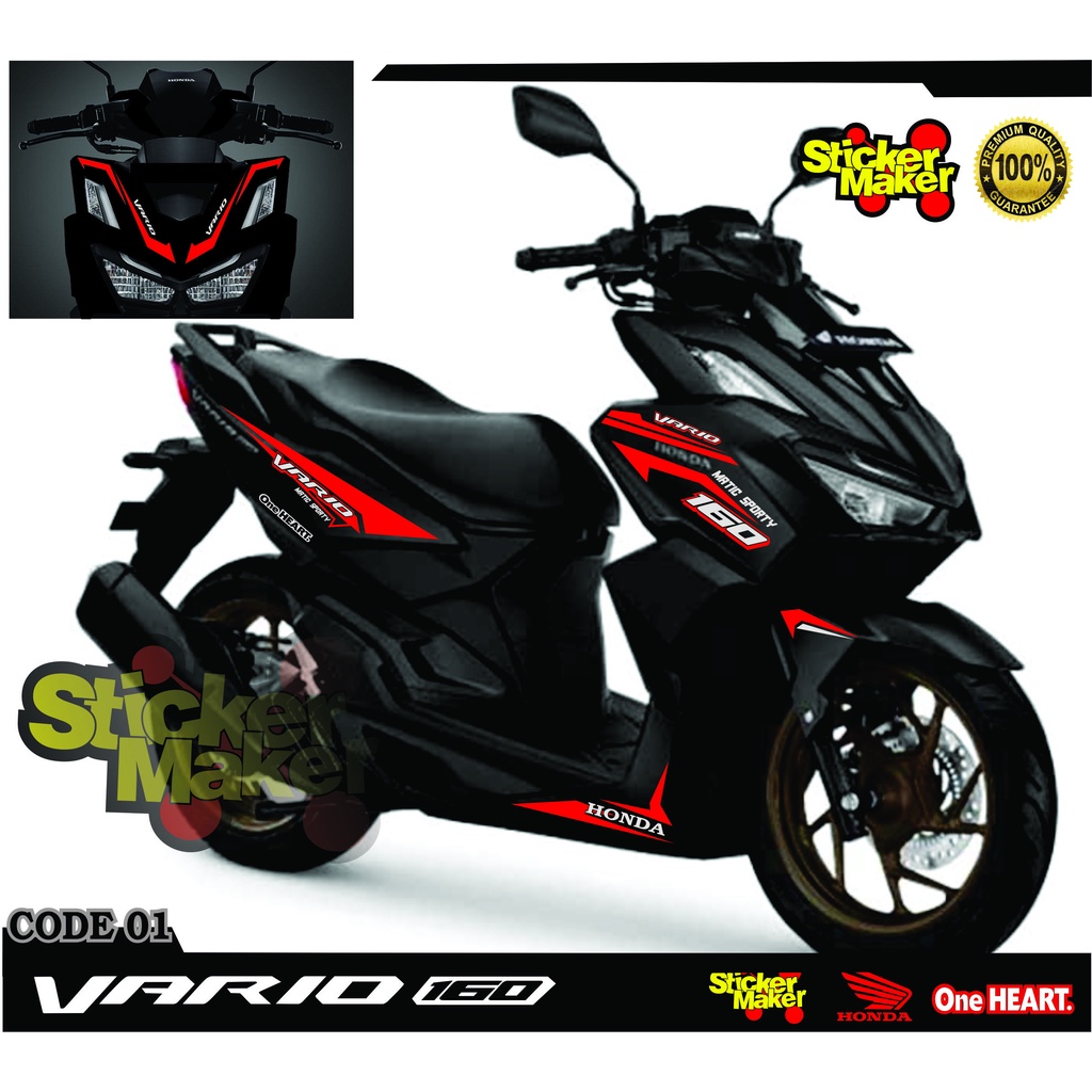 Jual COD Stiker Cutting Variasi Bodi Honda Vario 160 Sticker Striping