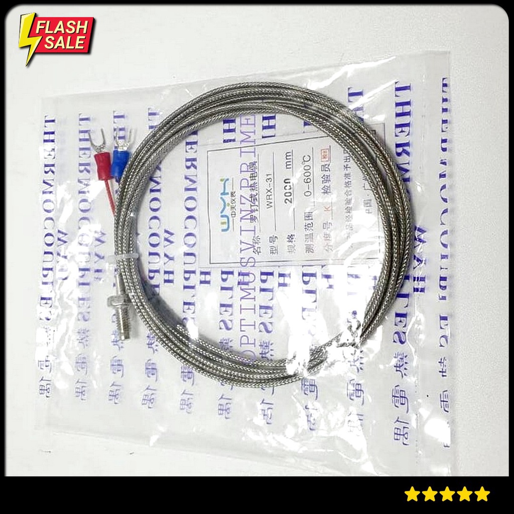 Jual Thermocouple Termocouple Bayonet Type K Sensor Suhu 2 Meter