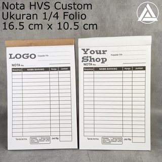 Jual Nota Custom 1 4 Folio 1 PLY Bahan HVS Murah Nota Olshop Dagang