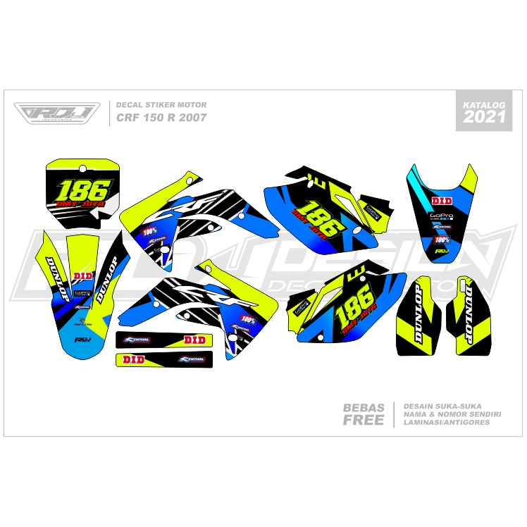 Jual Decal Stiker Crf R Dekal Sticker Fullbody Hitam Biru