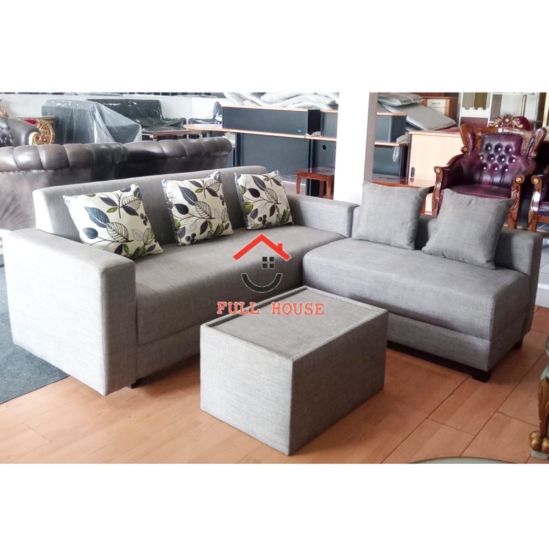 Jual Sofa L Kursi Tamu Sudut Putus Retro Minimalis Dengan Bantal Dan