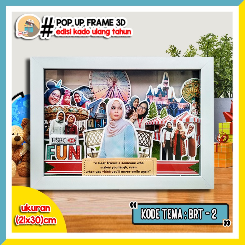 Jual Pop Up Scrap Frame 3D Unik Kado Ulang Tahun Hadiah Ultah Kado