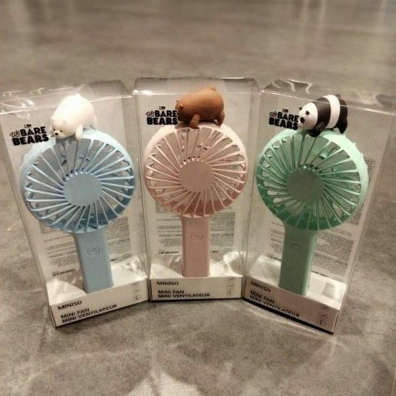 Jual MINISO WE BARE BEARS MINI FAN KIPAS TANGAN MINISO MINI FAN