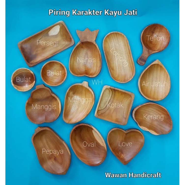 Jual Piring Kayu Piring Kayu Jati Set Piring Saji Piring Karakter