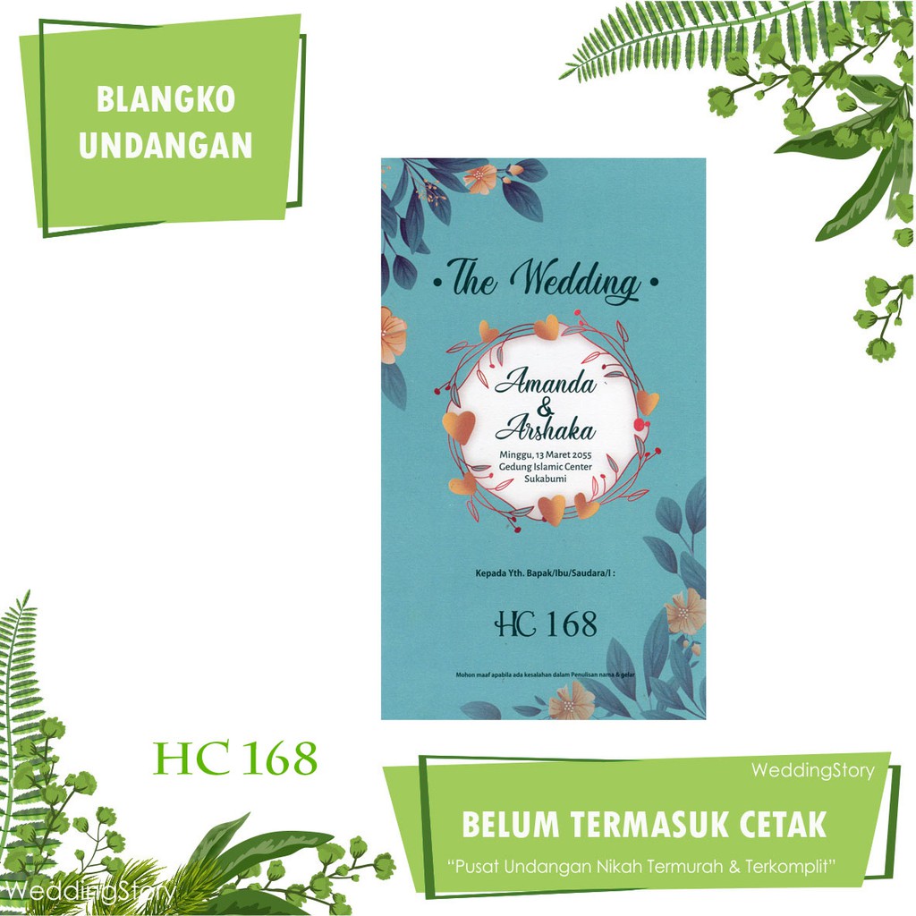 Jual Blangko Undangan Nikah HC 168 Design Menarik Harga Murah Shopee