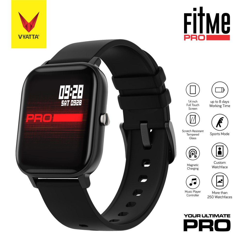 Jual VYATTA Fitme Pro Smartwatch Custom Watch Face Full Touch Metal