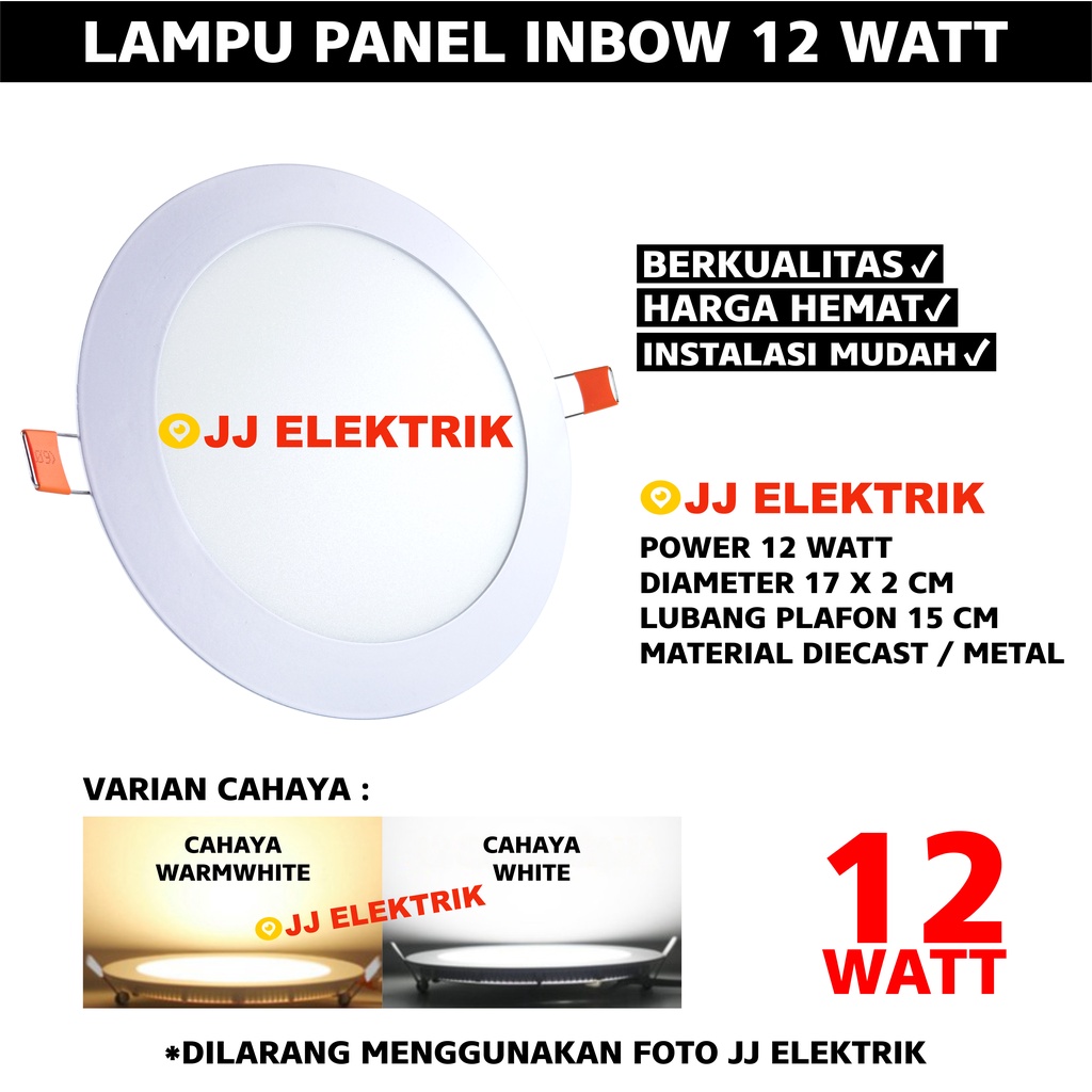 Jual Lampu Downlight Panel W Watt Led Inbow Bulat Plafon Putih Dan