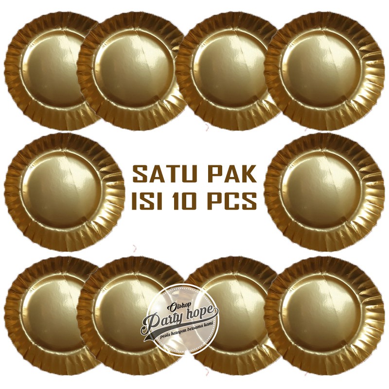 Jual Piring Kue Warna Gold Piring Kue Kertas Paper Plate Gold