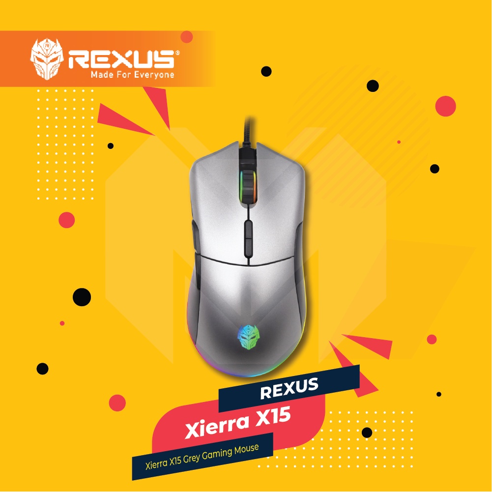 Jual Rexus Xierra X15 Grey Gaming Mouse Abu Abu Shopee Indonesia