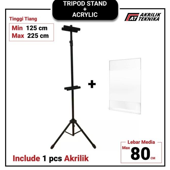 Jual Tripod Stand Banner Display Tiang Iklan Barcode Display Akrilik