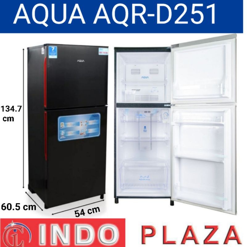 Jual KULKAS 2 PINTU LOW WATT 187 Liter AQUA AQR D251 ASURANSI