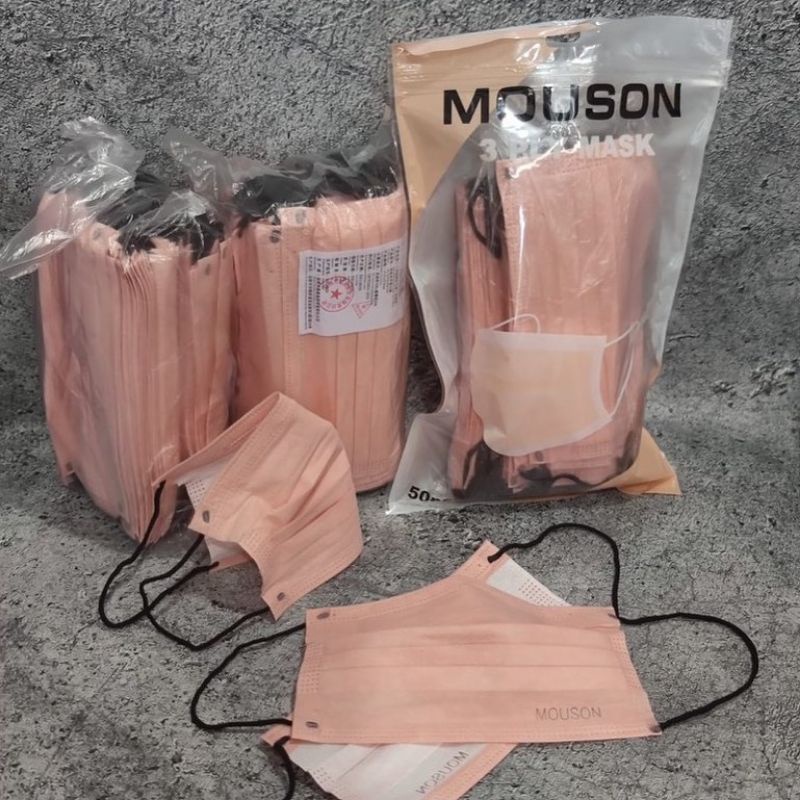 Jual Masker Earloop Merk Mouson Sachet Warna Nude Salem Isi Pc