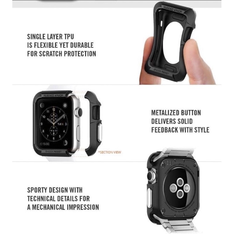 Jual Rugged Armor Case Apple Watch Iwatch Series Mm Oem