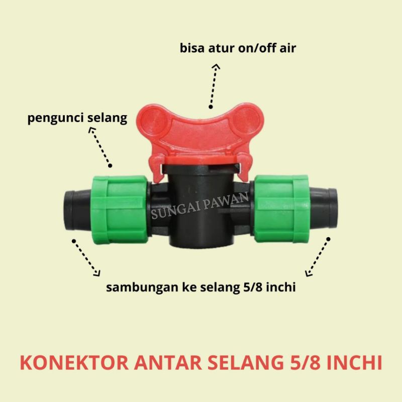 Jual Drip Tape Valve Check Kran Keran On Off Air Water Konektor Sambung