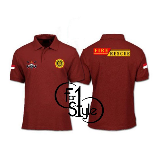 Jual Kaos Polo Shirt Fire Rescue Damkar Gratis Tambah Nama Shopee