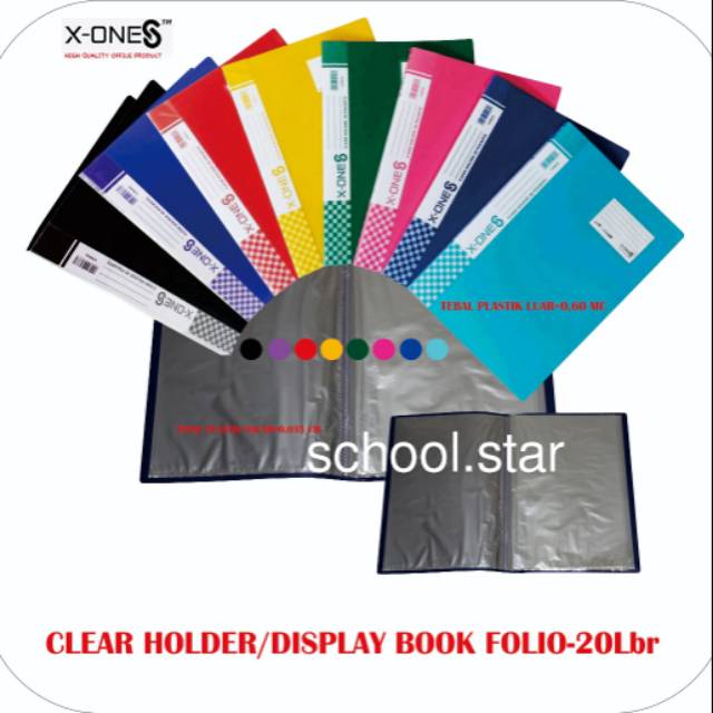 Jual CLEAR HOLDER FOLIO DOCUMENT KEEPER F4 DISPLAY BOOK 20 LEMBAR