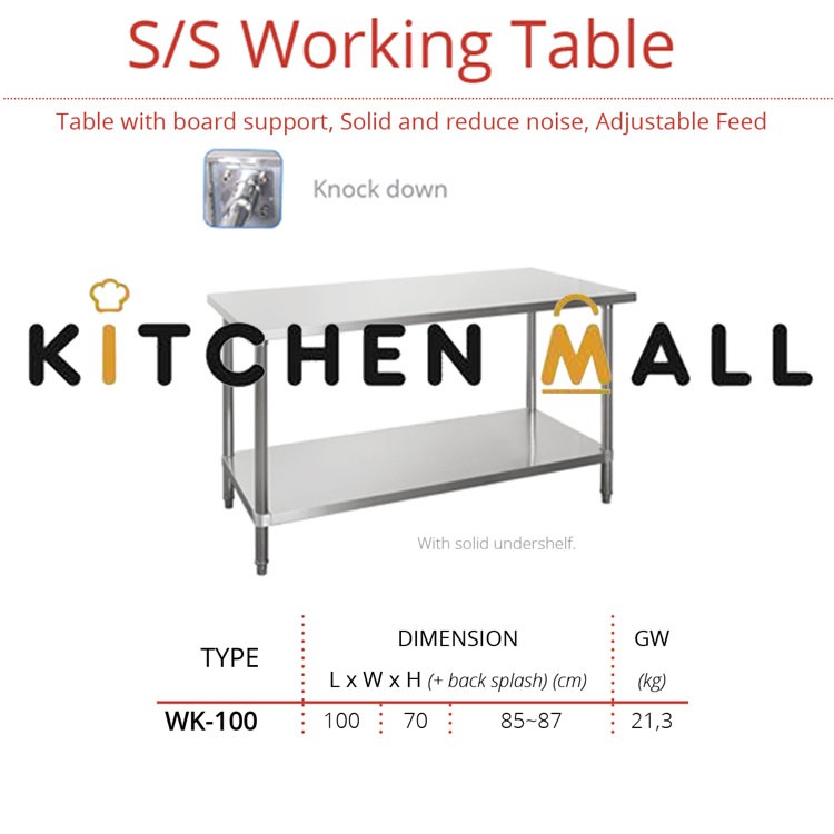 Jual Getra Wk Meja Kerja Stainless Steel Working Table Shopee