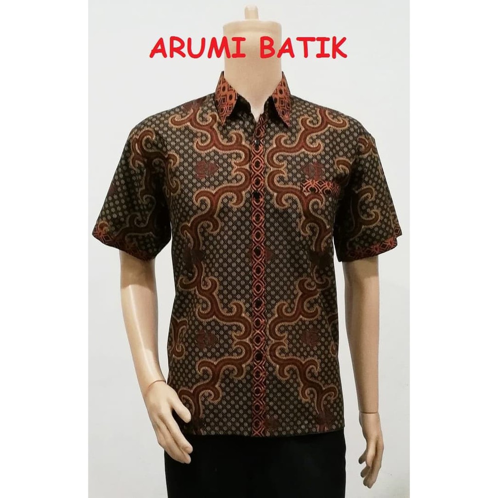 Jual Promo Kemeja Hem Atasan Baju Seragam Pria Batik Murah Hitam