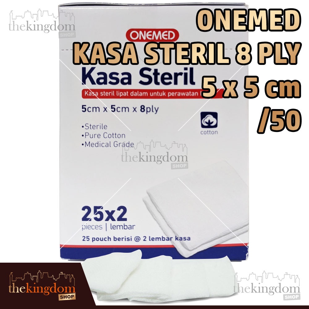 Jual Onemed Kasa Steril 5cm X 5cm X 8ply P3K 25 Pembalut Kain Perban