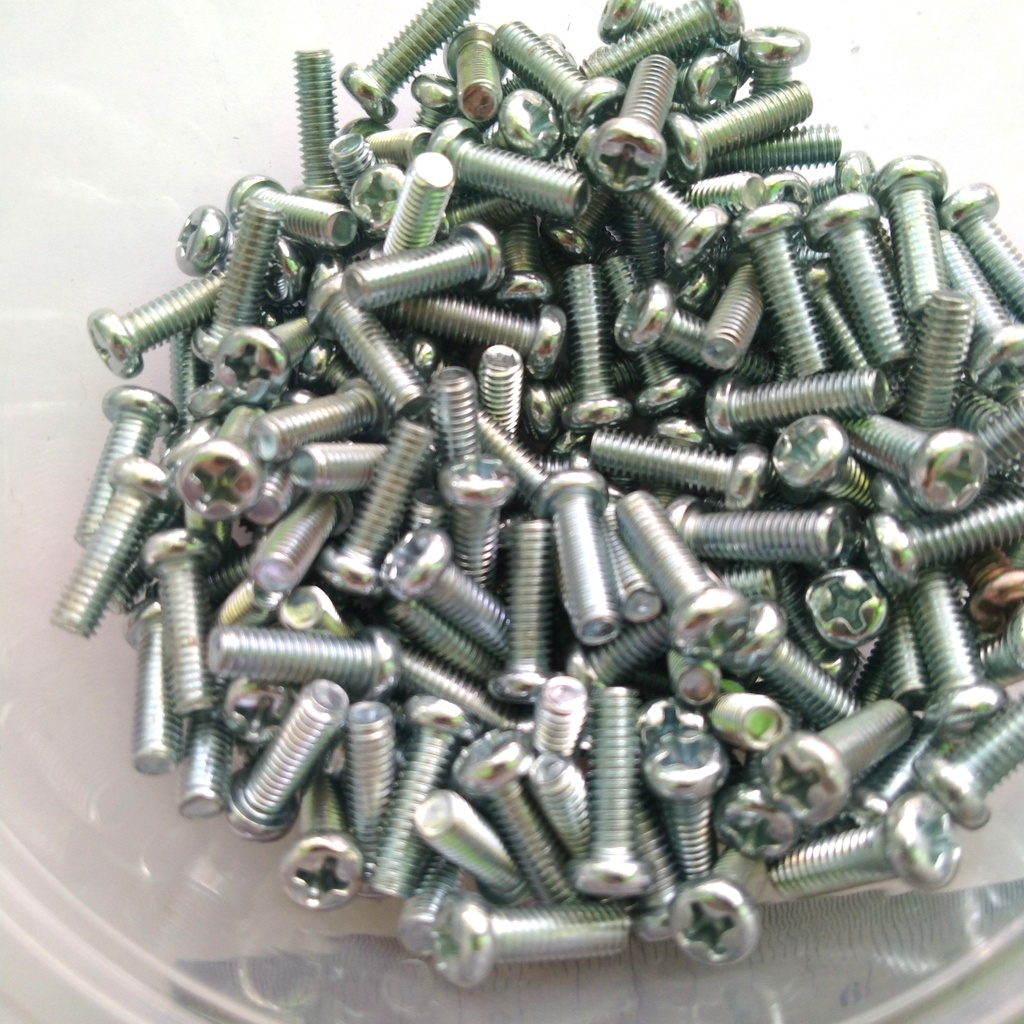 Jual Baut JP M3x25 Machine Screw M3 Kepala Obeng Bulat 100pcs